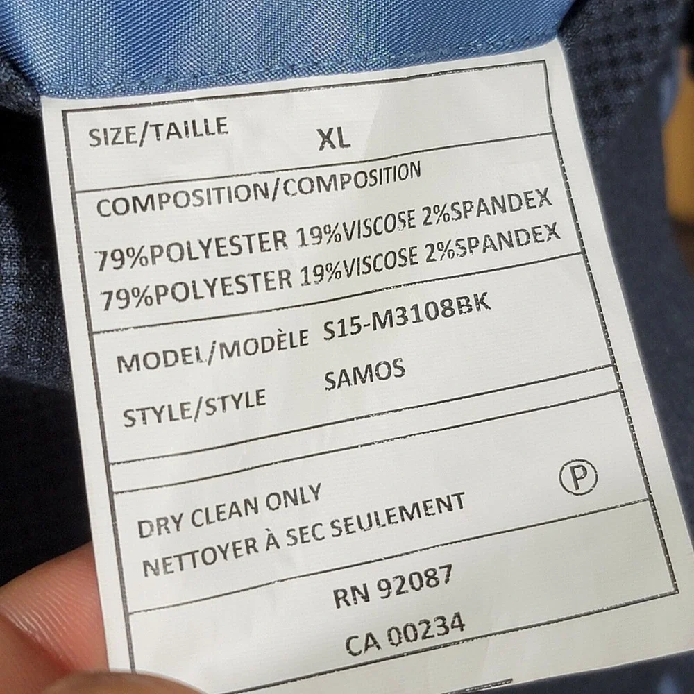 Zanetti Mens Seersucker‎ Sport Coat Two Button Navy Checked Slim Size XL